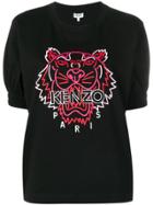 Kenzo Tiger Logo Embroidered T-shirt - Black
