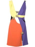 Fausto Puglisi Colour Block Mini Dress - Purple