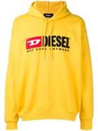 Diesel Logo Embroidered Hoodie - Yellow