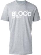Blood Brother Logo Print T-shirt, Men's, Size: Xl, Grey, Cotton/polyester
