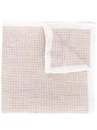 Eleventy Houndstooth Scarf, Men's, Nude/neutrals, Linen/flax