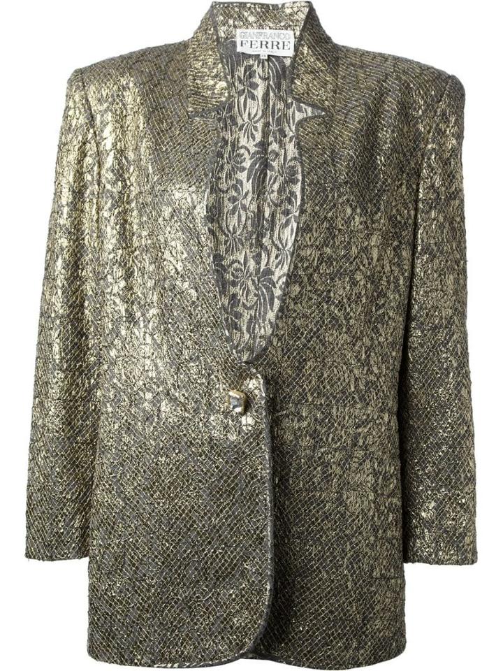 Gianfranco Ferré Pre-owned Jacquard Jacket And Skirt Suit - Metallic