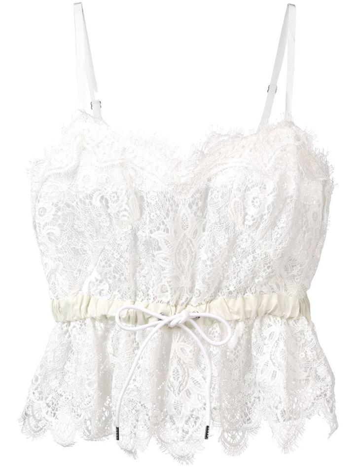 Sacai Lace Crop Top - White
