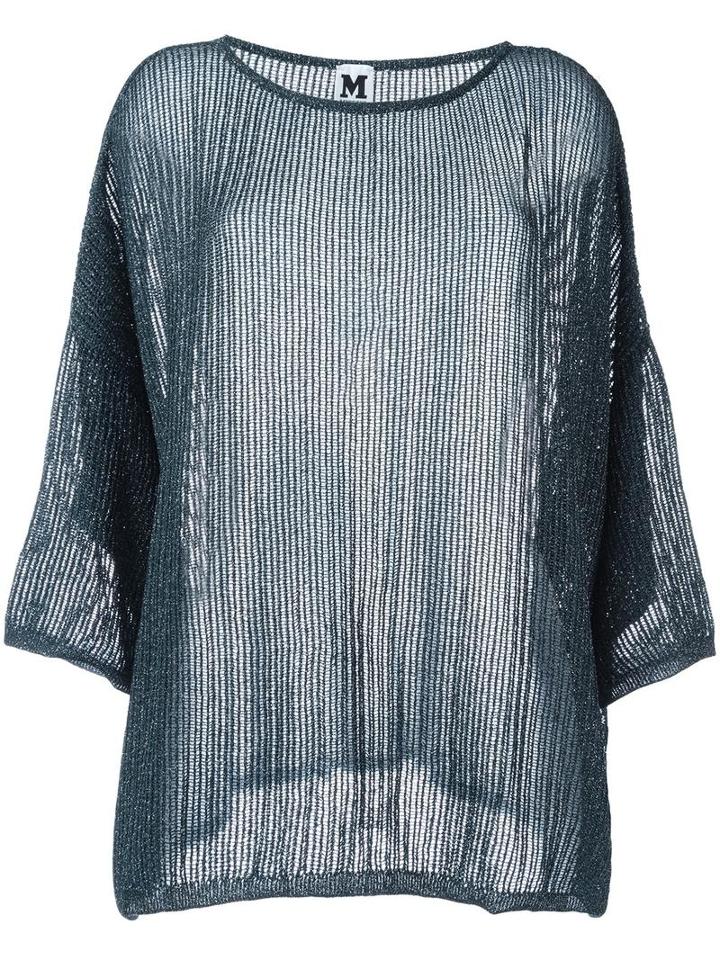 M Missoni Metallic Sheer Sweater, Women's, Size: Small, Green, Polyamide/metallic Fibre