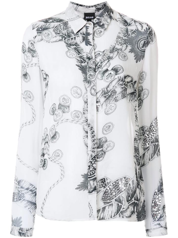 Just Cavalli Chain Print Shirt - White