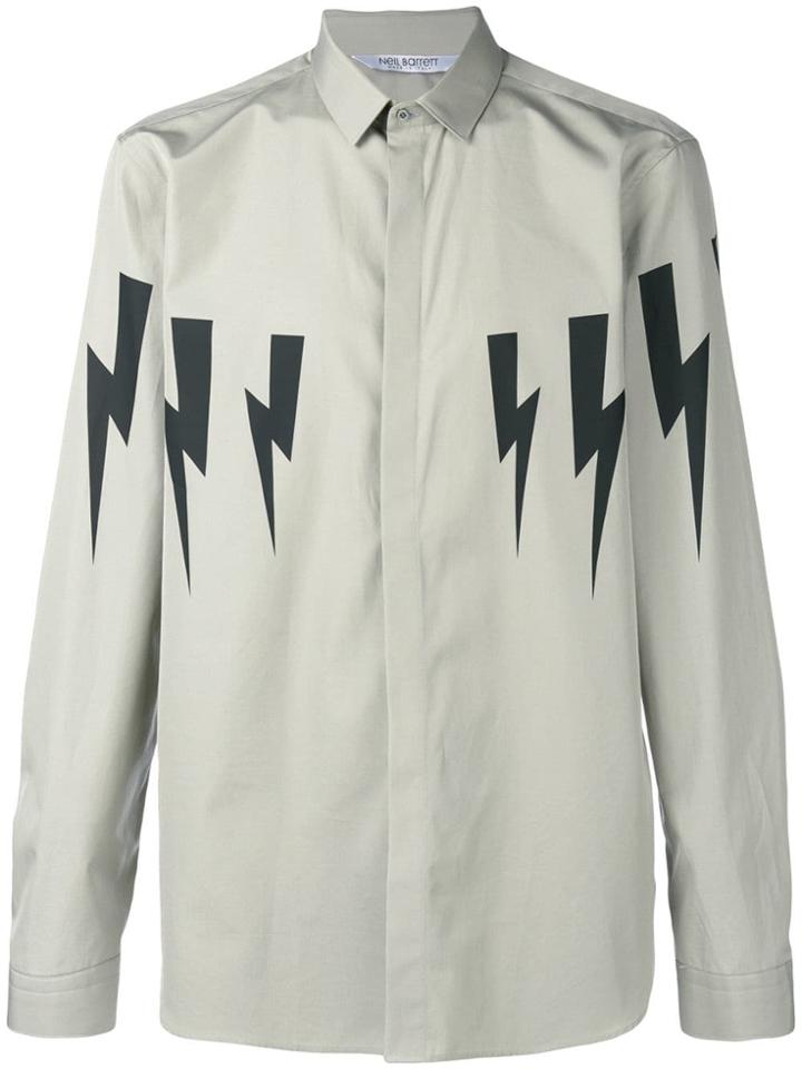 Neil Barrett Lightning Bolt Shirt - Grey