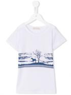 Simple Kids Horse Print T-shirt, Girl's, Size: 6 Yrs, White