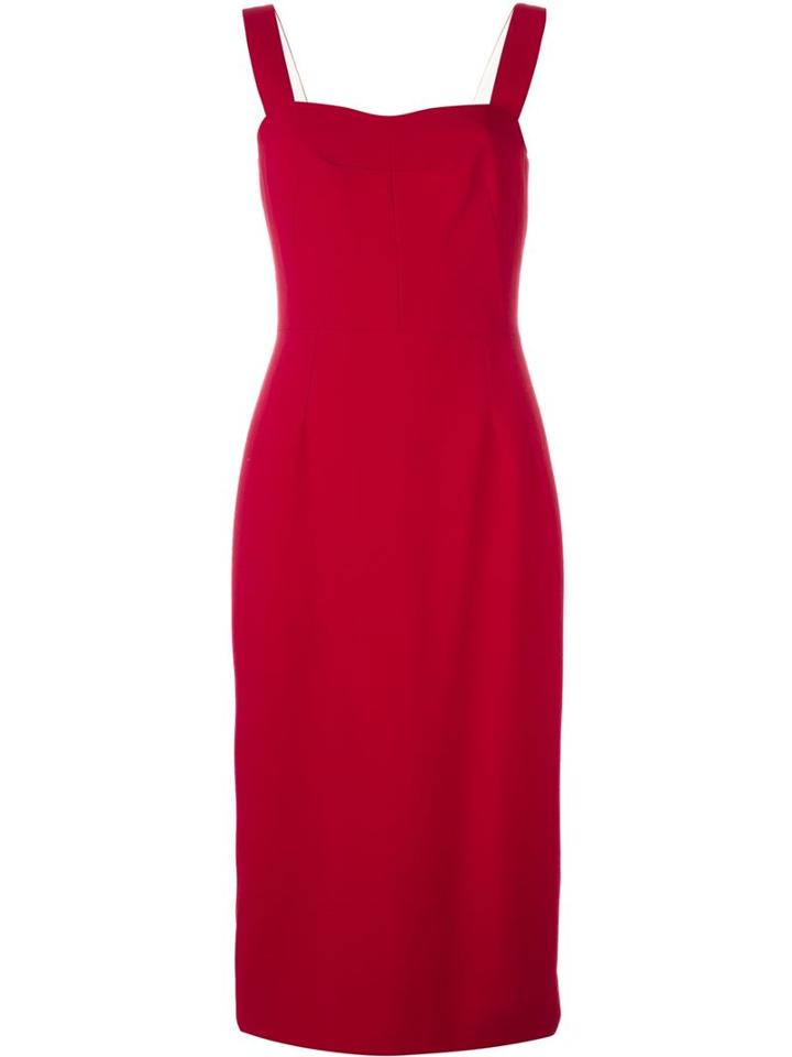 Dolce & Gabbana Fitted Sweetheart Dress, Women's, Size: 48, Red, Viscose/acetate/spandex/elastane/spandex/elastane