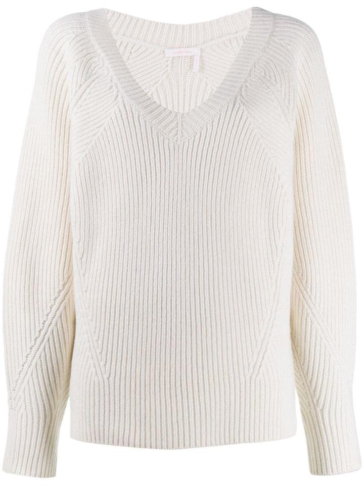 See By Chloé Ribbed Sweater - White