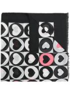 Twin-set Heart Colour-block Scarf - Black