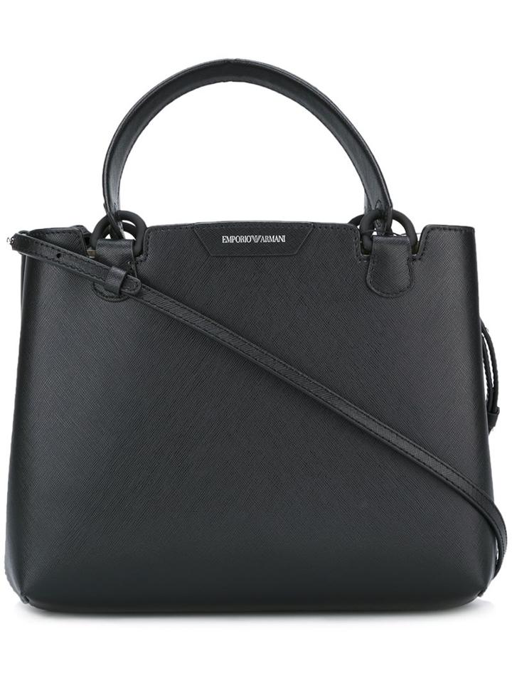Emporio Armani Zip Up Tote Bag, Women's, Black