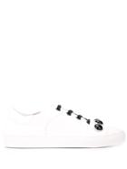 Alberto Fermani Studded Lace Up Sneakers - White
