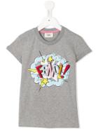 Fendi Kids Exploding Logo Print T-shirt, Girl's, Size: 10 Yrs, Grey