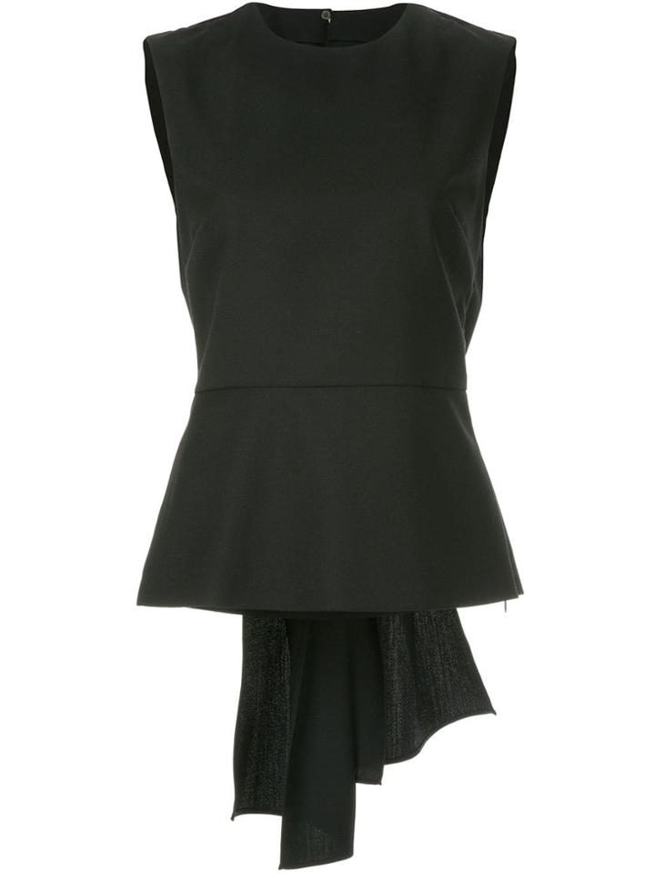 Maison Margiela Gathered Sleeveless Top - Black