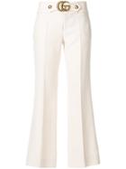 Gucci Gg Marmont Flared Trousers - Nude & Neutrals