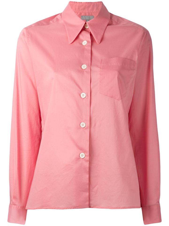 Button-up Shirt - Women - Cotton - 12, Pink/purple, Cotton, Margaret Howell