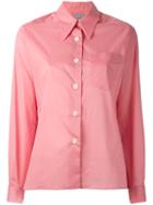 Button-up Shirt - Women - Cotton - 12, Pink/purple, Cotton, Margaret Howell