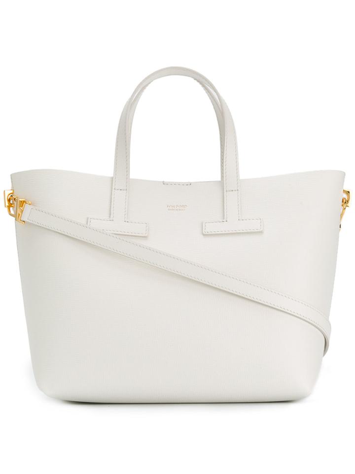 Tom Ford Small T Tote Bag - White