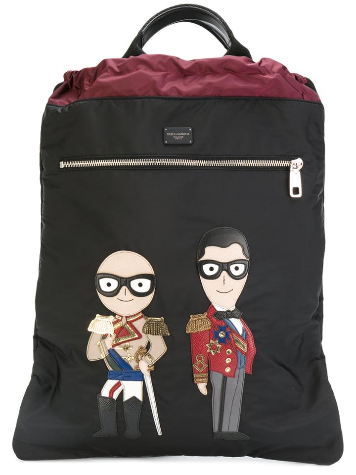 Dolce & Gabbana Designer`s Patch Backpack - Black