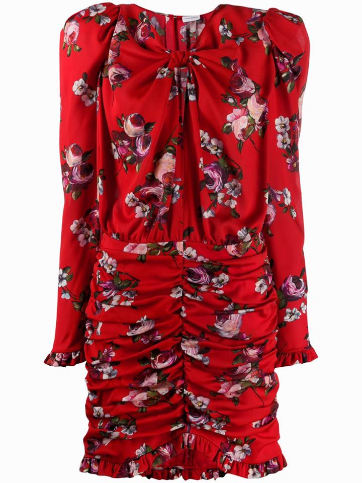 Magda Butrym Floral Print Barletta Dress - Red