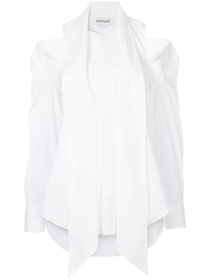Monse Cold Shoulder Neck Tie Shirt - White