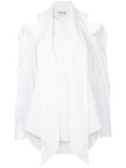 Monse Cold Shoulder Neck Tie Shirt - White