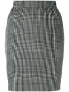 Emanuel Ungaro Pre-owned Micro Check-print Pencil Skirt - Black