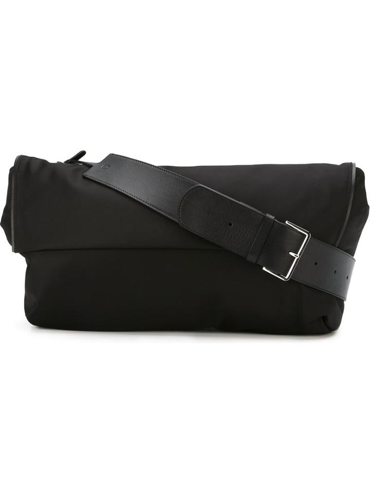 The Row Flap Shoulder Bag, Women's, Black, Leather/nylon