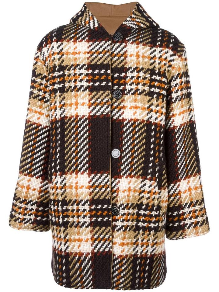 Cmmn Swdn Reversible Duffle Coat, Men's, Size: 44, Brown, Virgin Wool/acrylic/cotton/cashmere