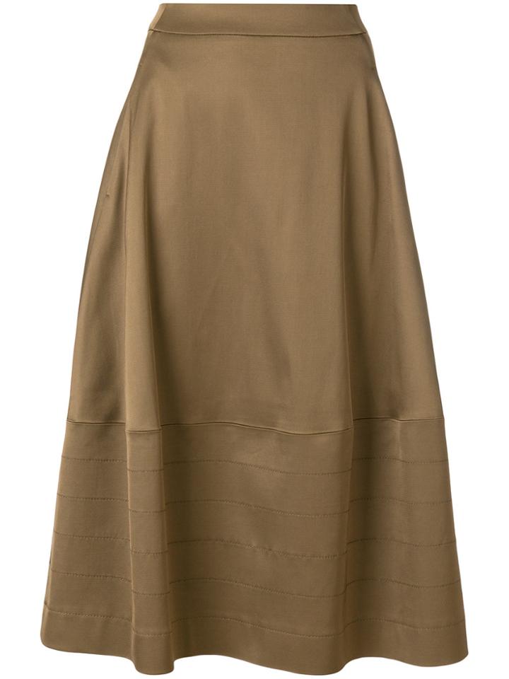 Luisa Cerano Flared Midi Skirt - Green