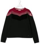 Pinko Velvet Panel Sweatshirt - Black