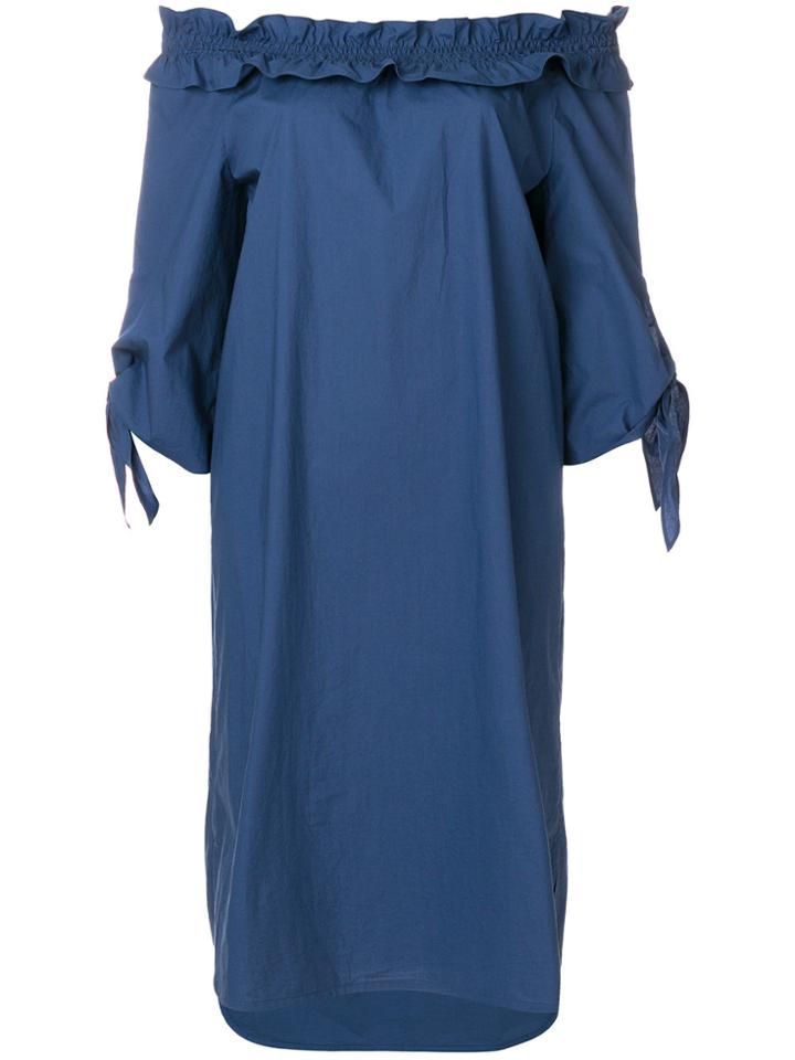 Luisa Cerano Off Shoulder Party Dress - Blue
