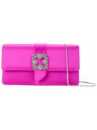 Manolo Blahnik Capri Clutch Bag, Women's, Pink/purple, Silk/viscose