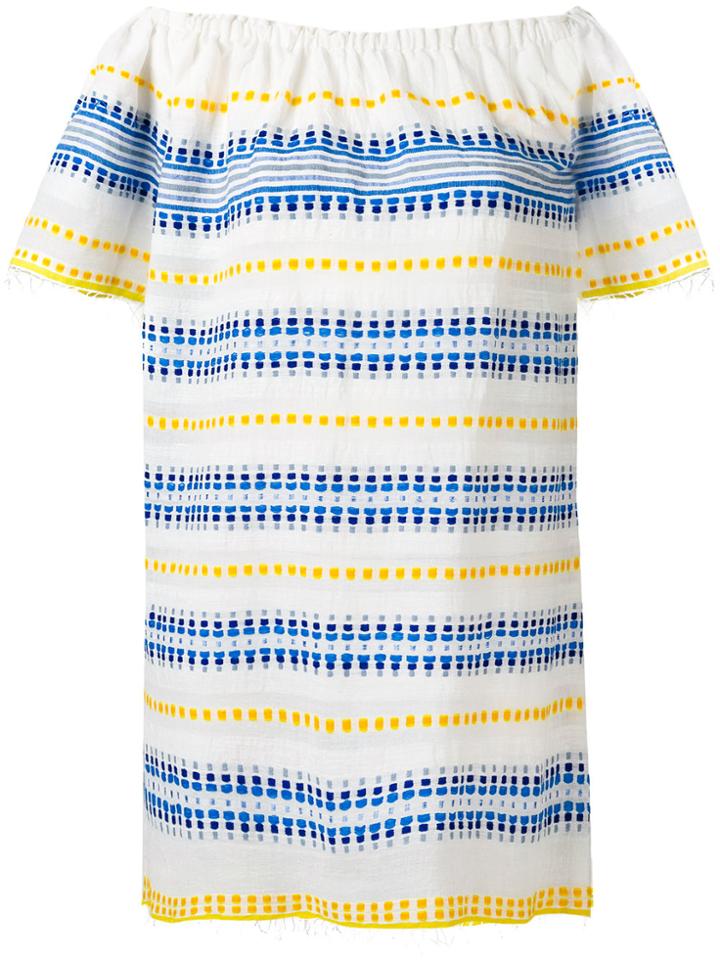 Lemlem Striped Off-shoulder Dress - White
