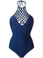Mikoh 'avalon' Swimsuit, Women's, Size: Small, Blue, Nylon/spandex/elastane