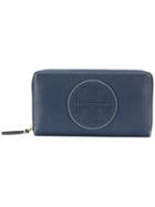 Tory Burch Zip Around Logo Wallet - Blue