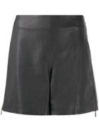 Lorena Antoniazzi Leather Zipped Shorts - Grey