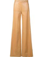 Derek Lam High Waist Leather Trousers, Women's, Size: 36, Nude/neutrals, Lamb Skin