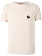 Moncler Appliqué Detail T-shirt, Men's, Size: Xxl, Nude/neutrals, Cotton