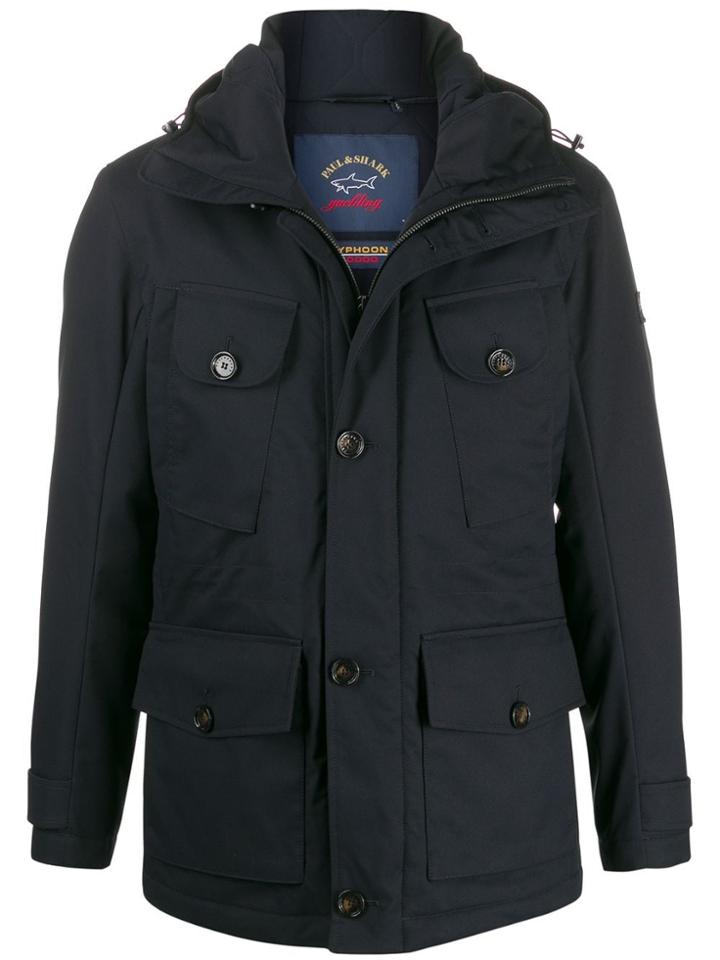Paul & Shark Utility Pocket Woven Coat - Blue