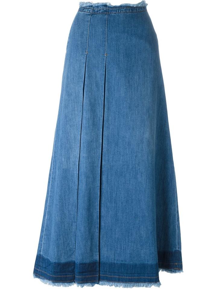See By Chloé Denim Maxi Skirt, Women's, Size: 29, Blue, Cotton/spandex/elastane