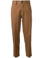 Pt01 Cropped Tailored Chinos - Brown