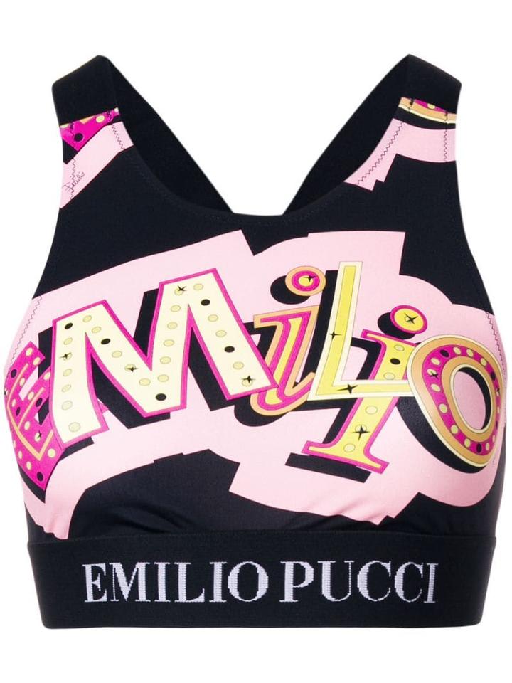 Emilio Pucci Logo Print Cropped Top - Purple