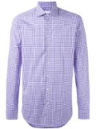 Etro Checked Button Down Shirt, Men's, Size: 43, Pink/purple, Cotton