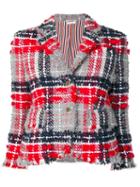 Thom Browne Oversized Tweed Gray Sport Coat - Red