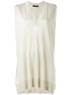 Calvin Klein Sleeveless V-neck Sweater - Nude & Neutrals