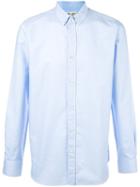 Saint Laurent Signature Yves Collar Shirt, Men's, Size: 42, Blue, Cotton