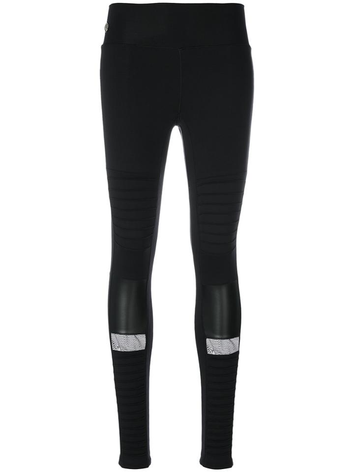 Philipp Plein Sheer Panel Leggings - Black