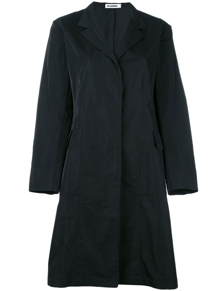 Jil Sander Single Breasted Coat, Women's, Size: 34, Black, Silk/polyester/cupro