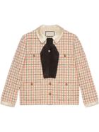 Gucci Bouclé Jacket With Bow - Neutrals